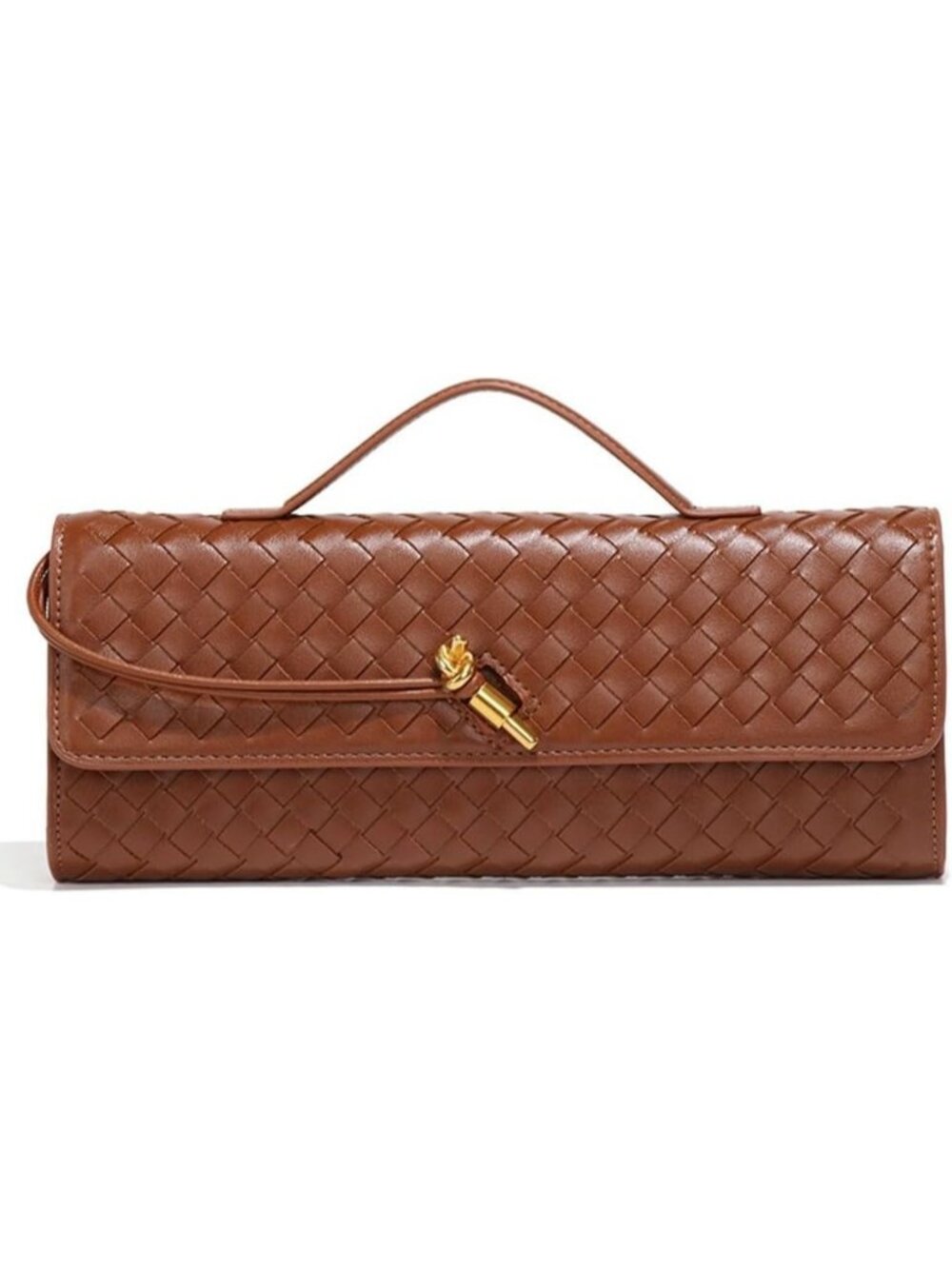 Women's Brown Woven Suede Clutch Purses Hobo Everyday Use Crossbody Bags